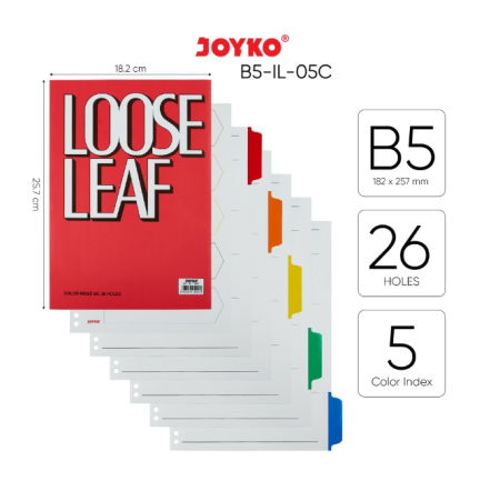 divider-loose-leaf-pembatas-kertas-binder-joyko-b5-il-05c-pack