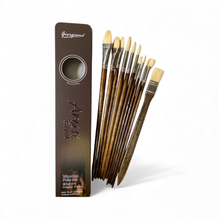 kuas-lukis-set-paint-brush-set-11-giorgione-wooden-pole-round-fan-filbert-g-2600