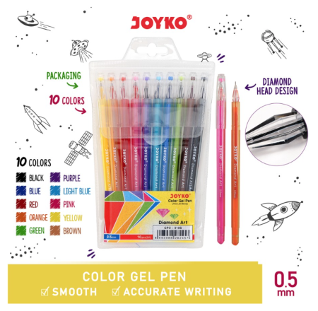 color-gel-pen-pena-jel-warna-joyko-gpc-310s-diamond-art-10-warna-05mm