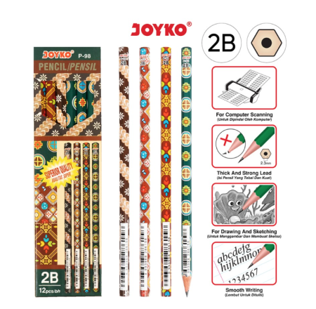 pencil-pensil-joyko-p-98-2b-batik-1-box-12-pcs