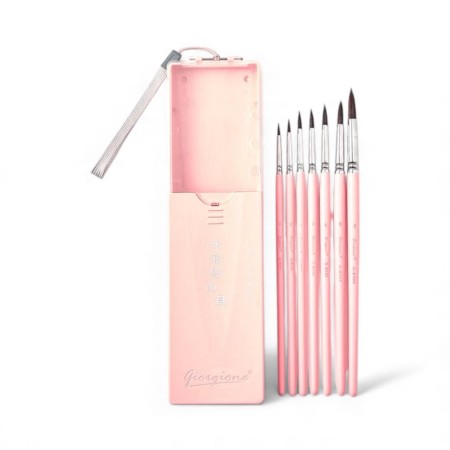 kuas-lukis-runcing-round-paint-brush-set-7-pcs-bulu-binatang-pink-g-mk007