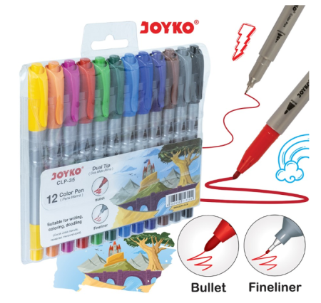 color-pen-joyko-clp-35-12-warna-dual-tip-set