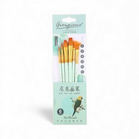 kuas-lukis-set-cat-air-minyak-acrylic-gouache-paint-brush-set-6-giorgione-green-g-168s