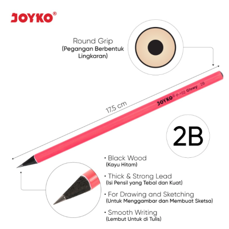 pencil-pensil-joyko-p-102-2b-glowy-1-box-12-pcs