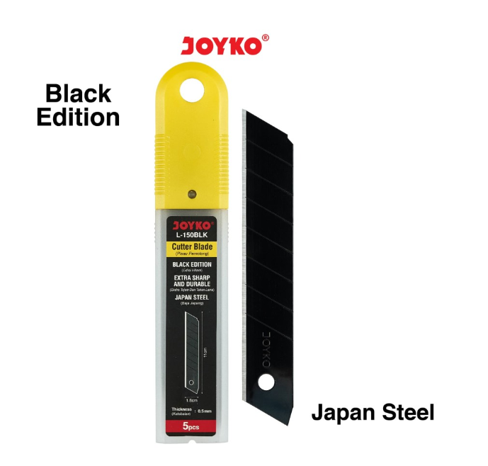 cutter-blade-refill-isi-pisau-pemotong-joyko-l-150blk-japan-steel-isi-5-pcs