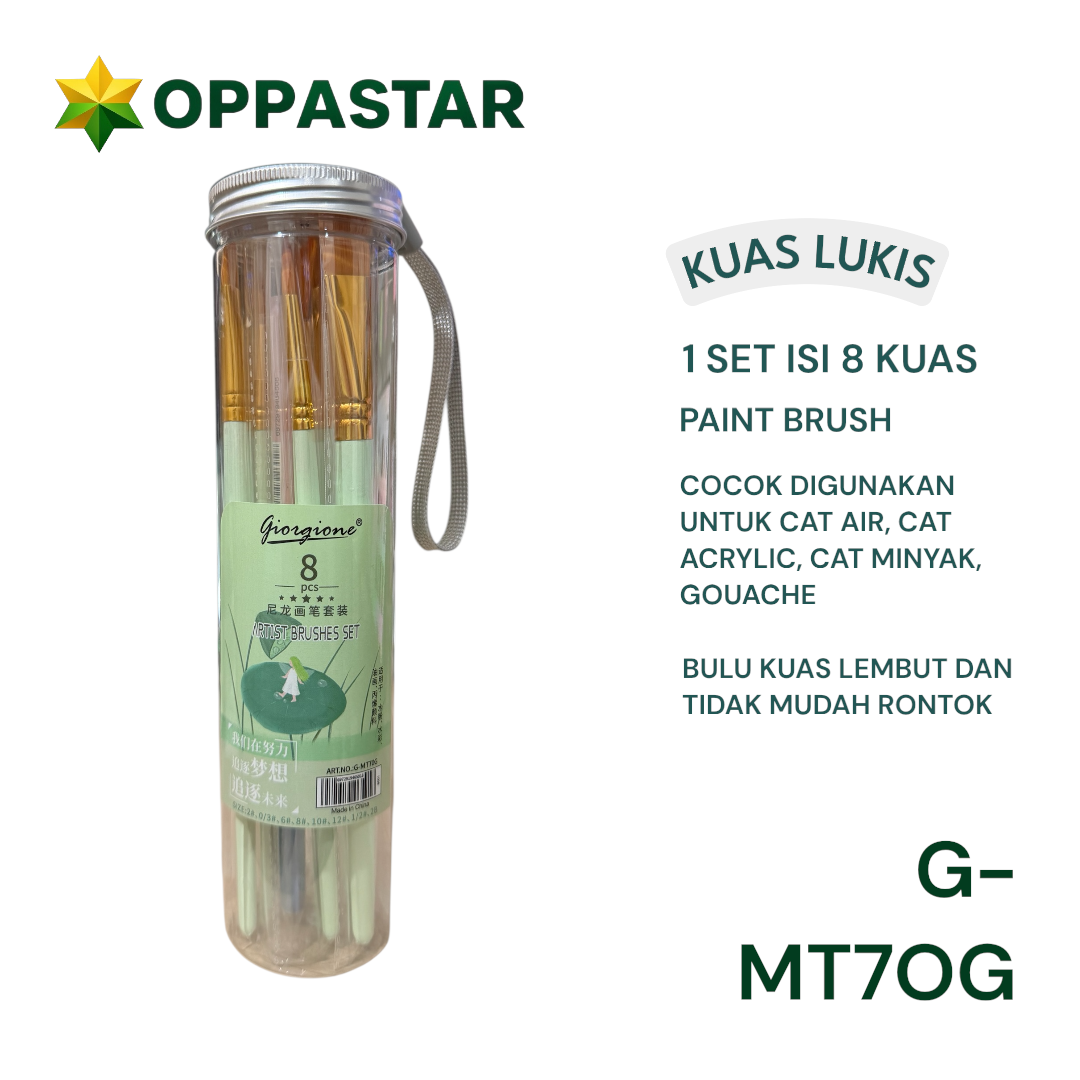 kuas-lukis-set-paint-brush-set-8-giorgione-mt70g-green-tube