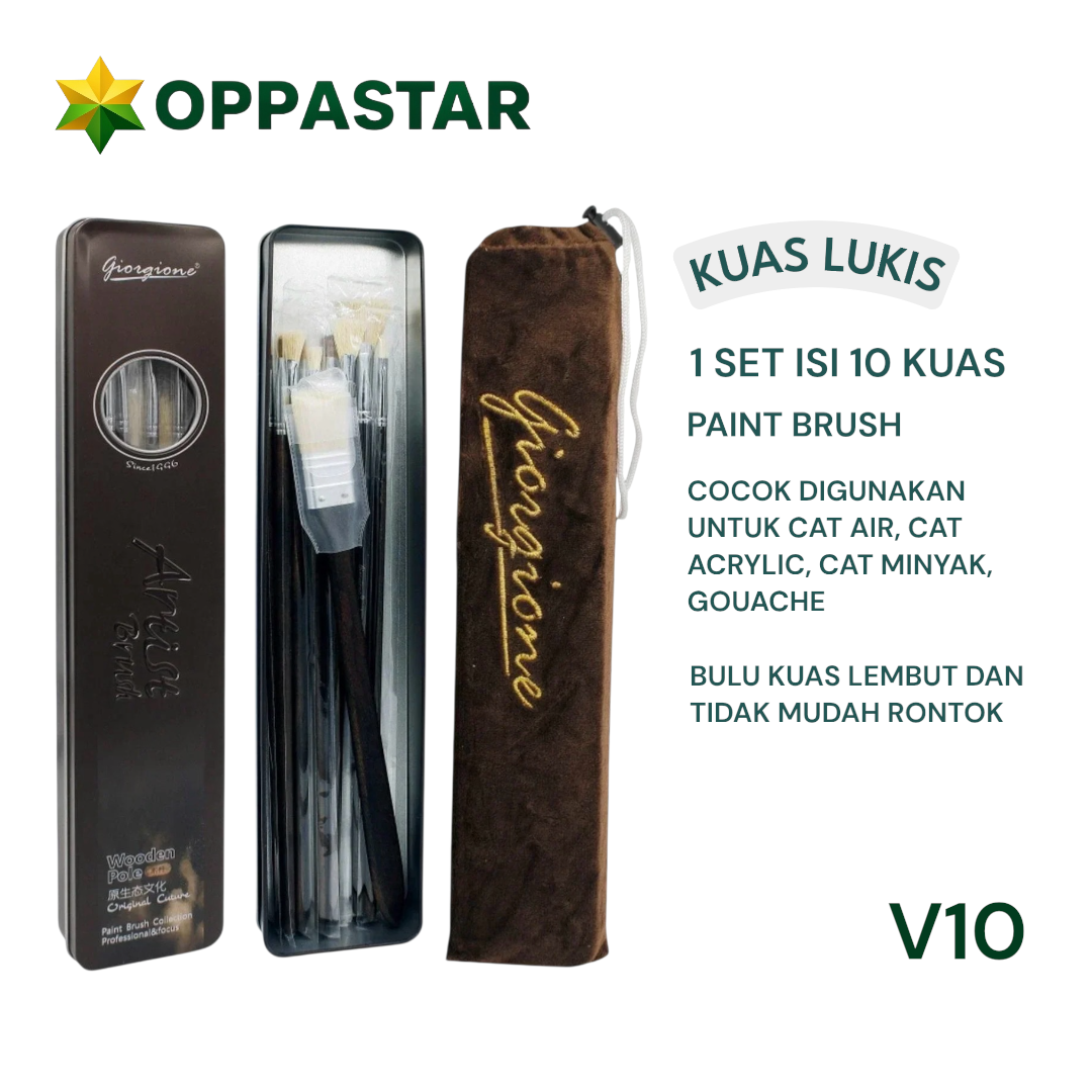 kuas-lukis-set-paint-brush-set-10-giorgione-wooden-pole-v10-filbert-round-angle-flat-comb