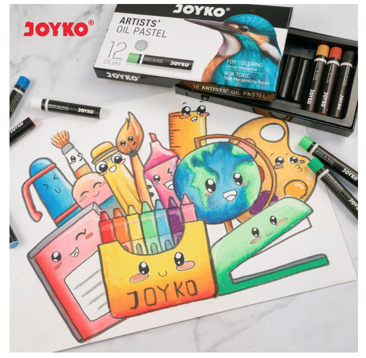 artists-oil-pastel-crayon-joyko-op-12art-12-warna-set