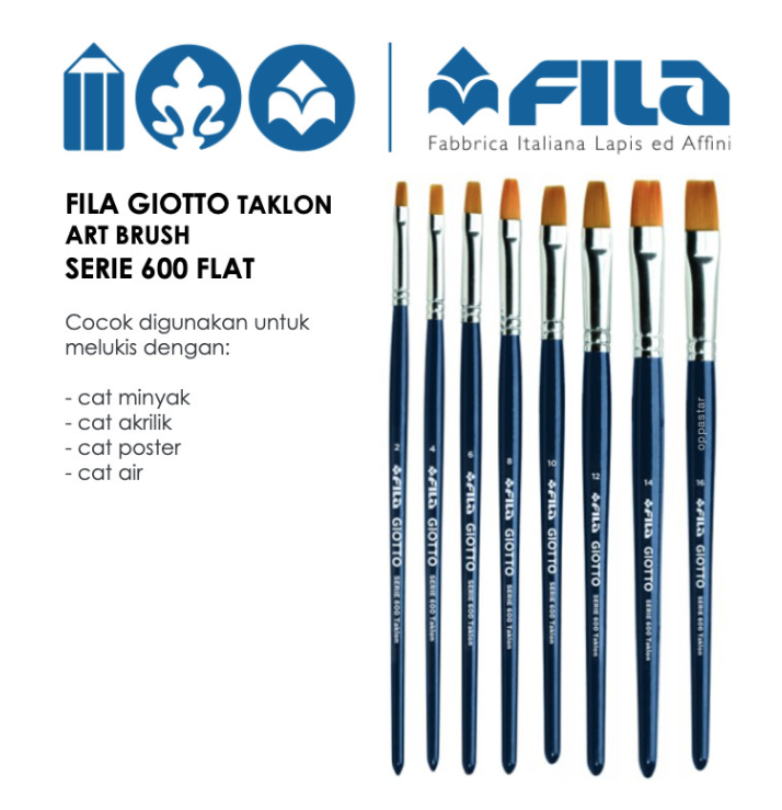 kuas-lukis-flat-fila-giotto-serie-600-taklon-pc