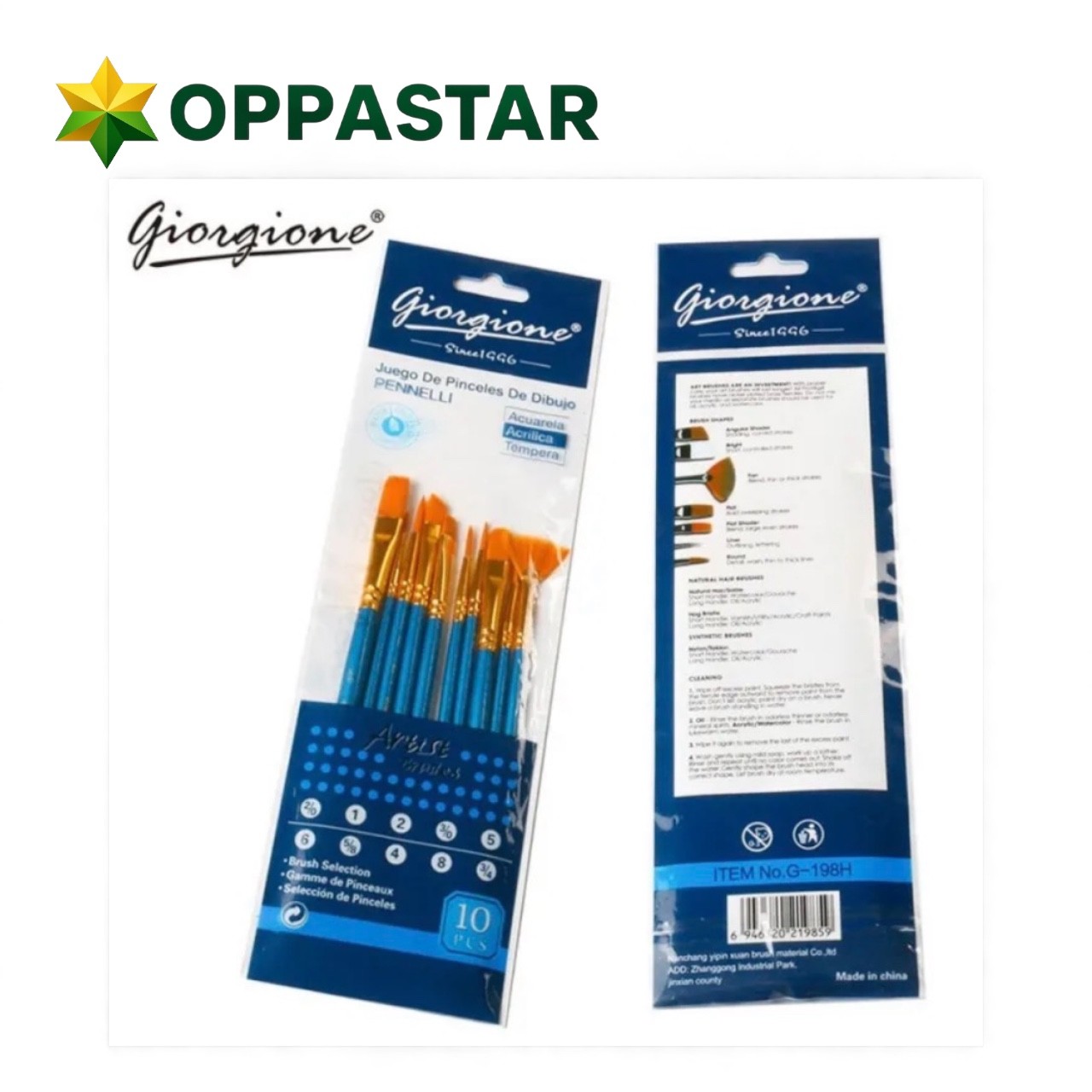 kuas-lukis-set-paint-brush-set-10-pcs-giorgione-round-filbert-fan-angle-brush-blue-g-198h