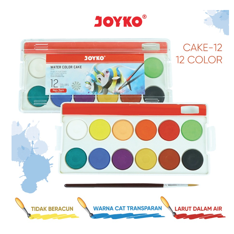 watercolor-paint-cat-air-joyko-cake-12-warna-set