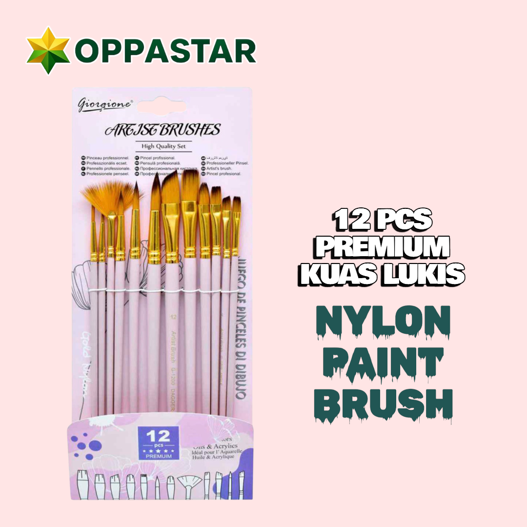 kuas-lukis-set-nylon-paint-brush-set-12-pcs-premium-giorgione-g-1200f-pink