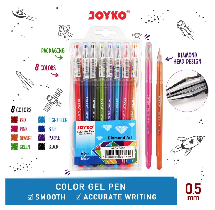 color-gel-pen-joyko-gpc-309s-05-mm-8-warna-set