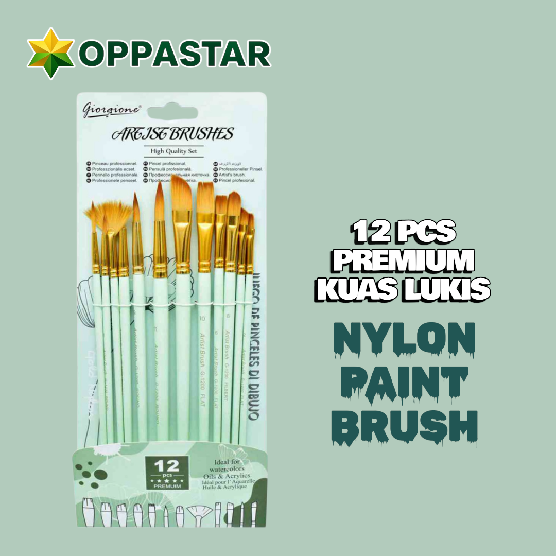 kuas-lukis-set-nylon-paint-brush-set-12-pcs-premium-giorgione-g-1200s-green
