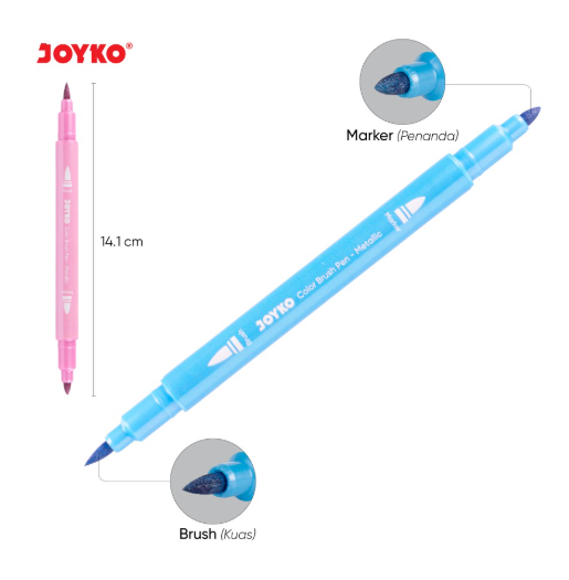 color-brush-pen-joyko-clp-061-metallic-dual-tip