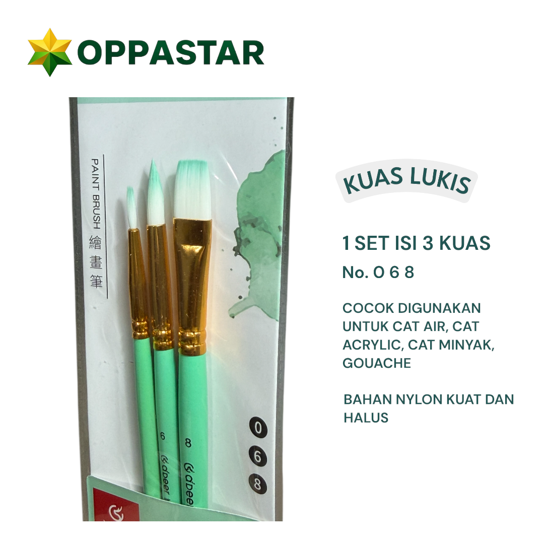 kuas-lukis-set-cat-air-minyak-acrylic-gouache-paint-brush-set-3-giorgione-adeer-green-crh-1003