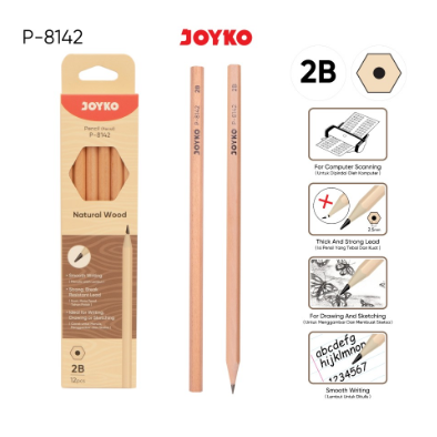 pencil-pensil-2b-joyko-p-8142-natural-wood-ktk