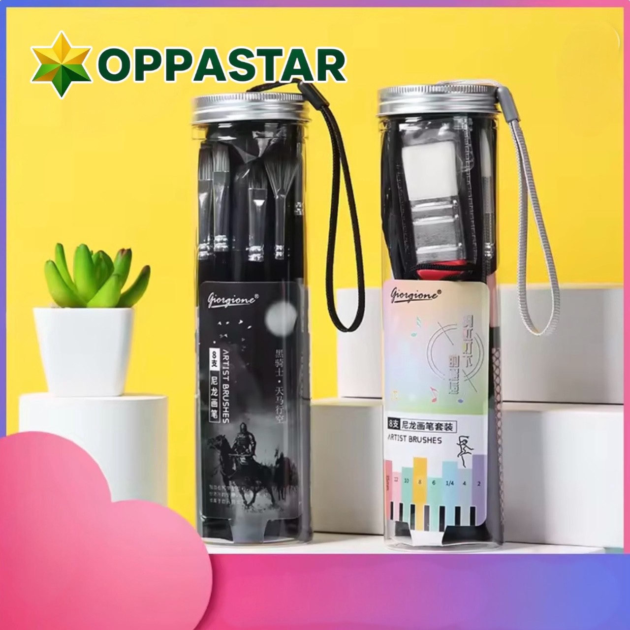 kuas-lukis-set-paint-brush-set-8-giorgione-mate-h30c-rainbow-handler