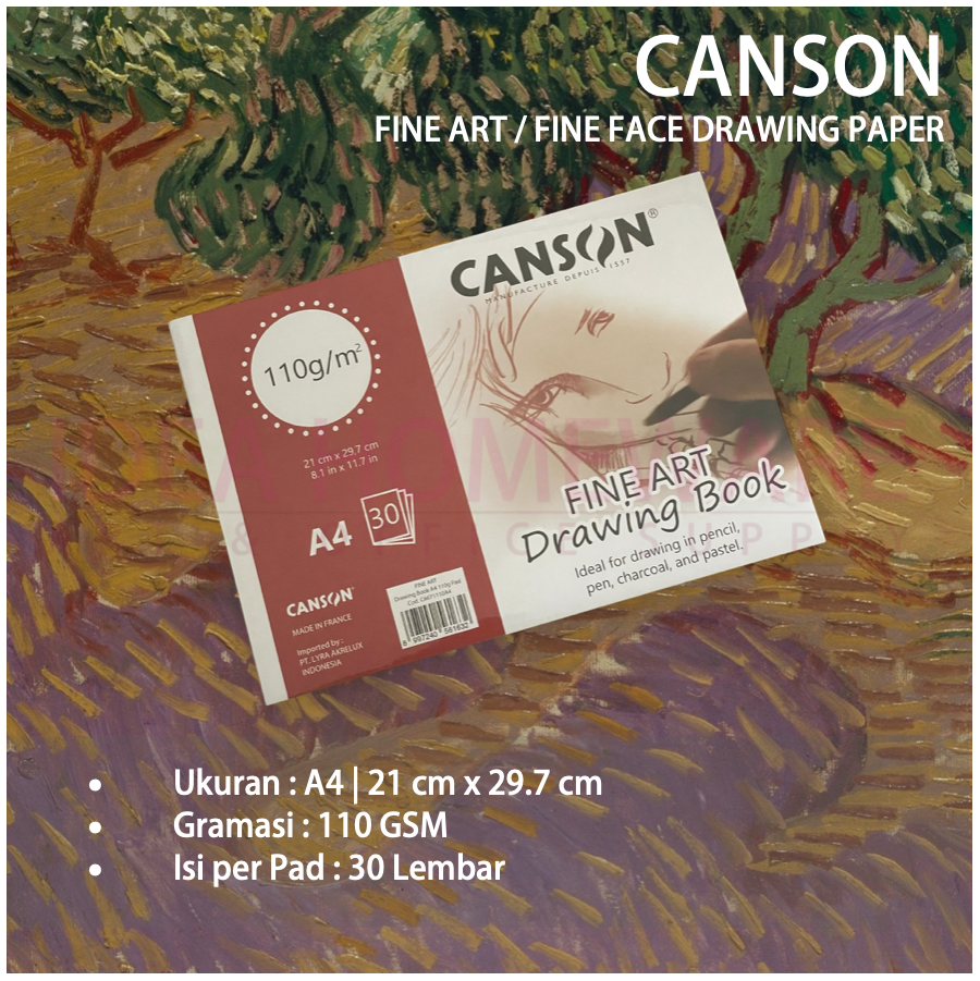 kertas-sketsa-canson-fine-art-fine-face-110-gsm-isi-30-lembar-pad