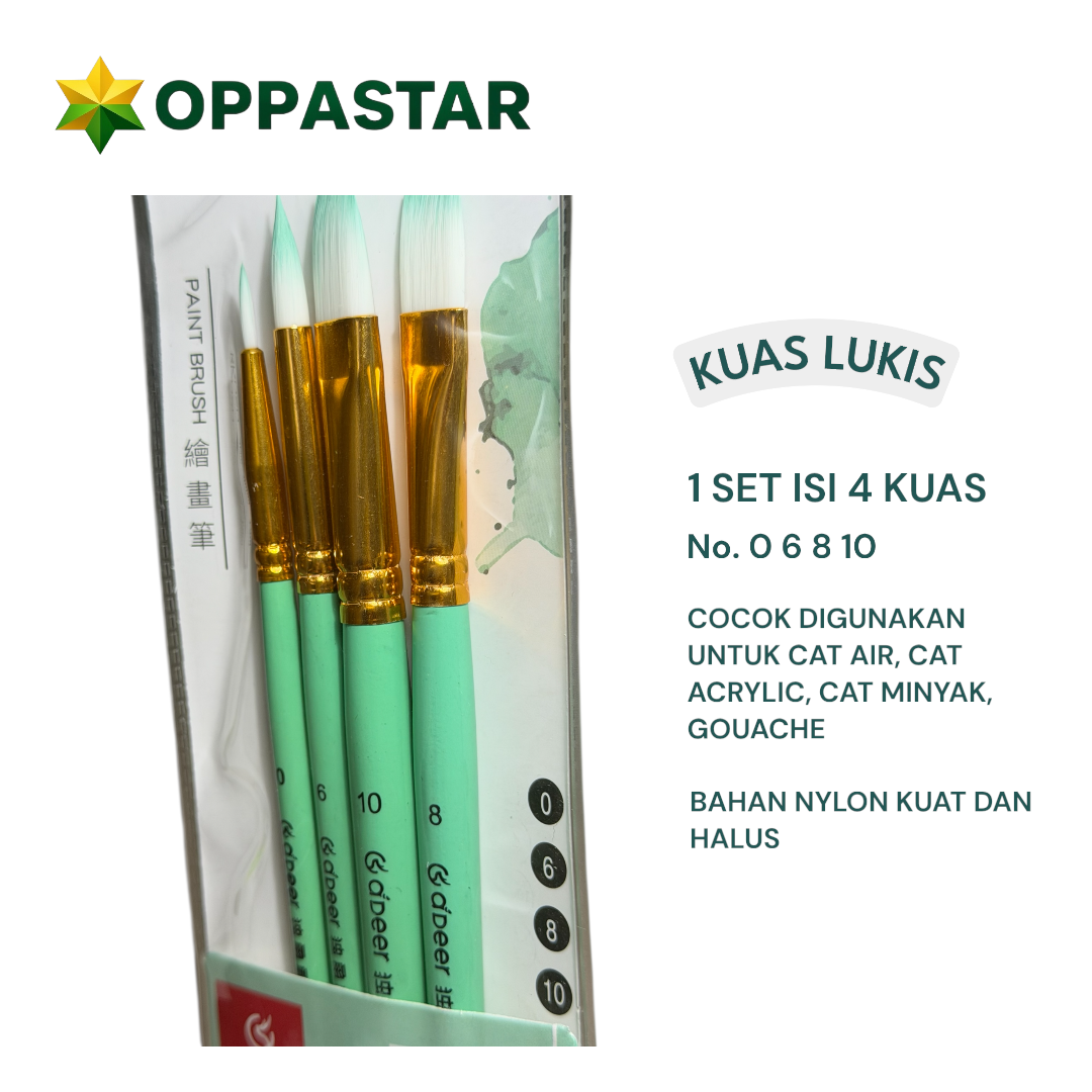 kuas-lukis-set-cat-air-minyak-acrylic-gouache-paint-brush-set-4-giorgione-adeer-green-crh-1004