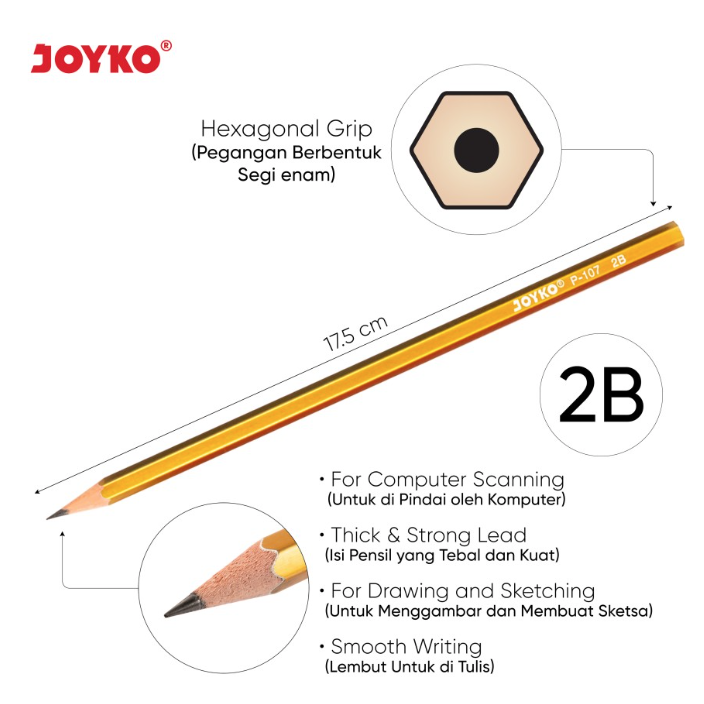 pensil-pencil-2b-joyko-p-107-metallic-ktk