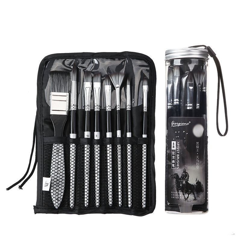 kuas-lukis-set-paint-brush-set-8-giorgione-mate-h30h-silver-handler