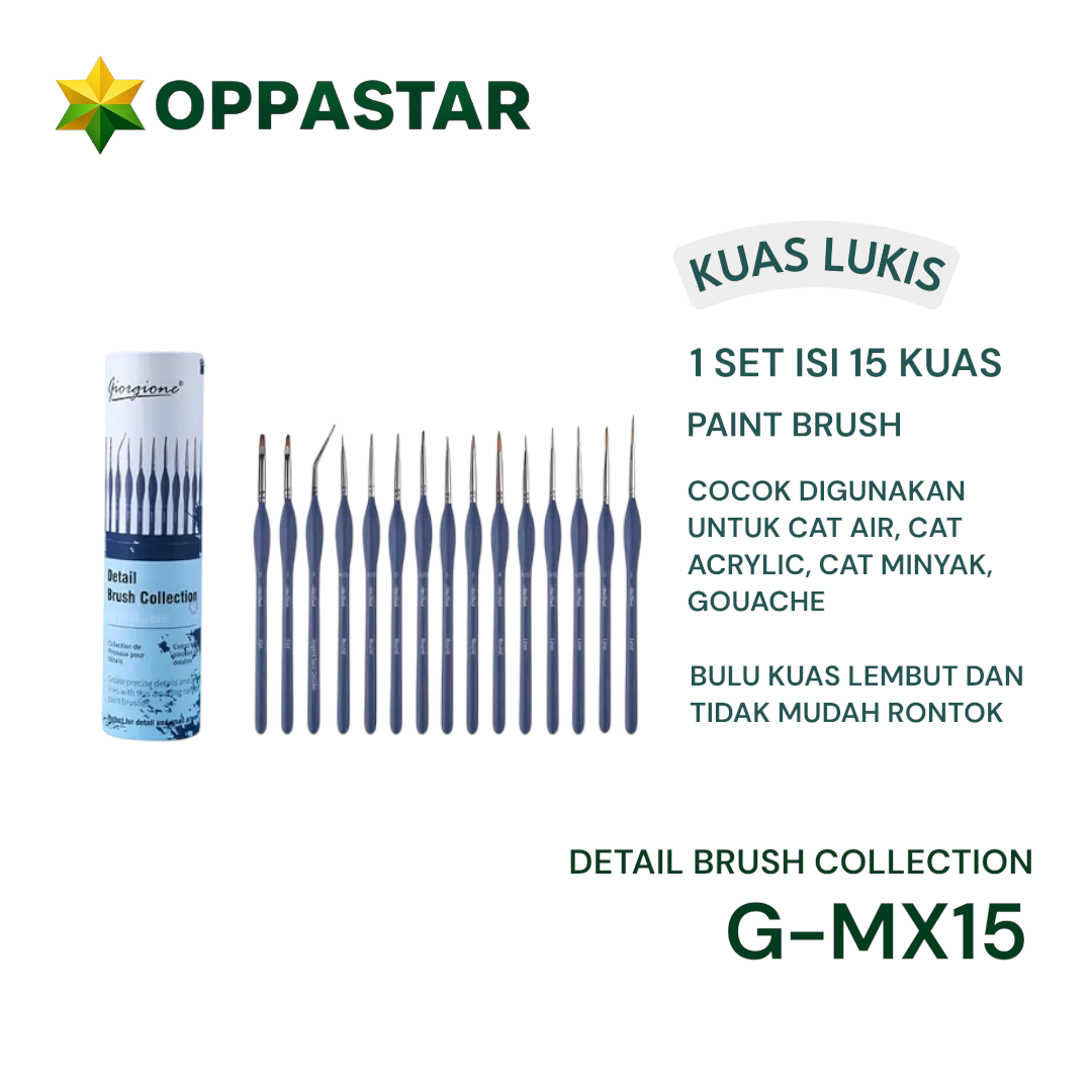 kuas-lukis-set-paint-brush-set-15-giorgione-detail-brush-collection-mx-15-green-tube