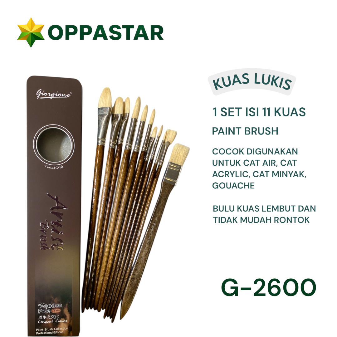 kuas-lukis-set-paint-brush-set-11-giorgione-wooden-pole-round-fan-filbert-g-2600