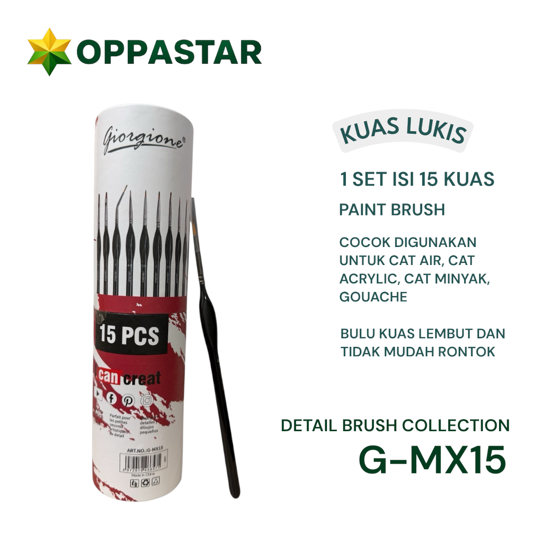 kuas-lukis-set-paint-brush-set-15-giorgione-detail-brush-collection-mx-15-red-tube