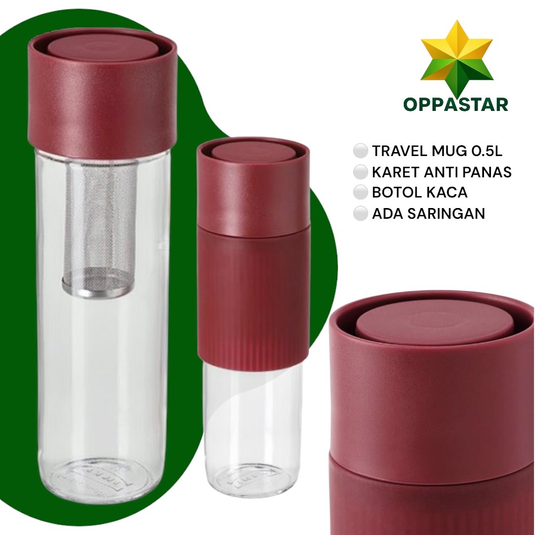 tumbler-botol-air-minum-infused-tahan-panas-travel-mug-clear-glass-silicone-dark-red-05-l-ikea-efterstrva-30480003