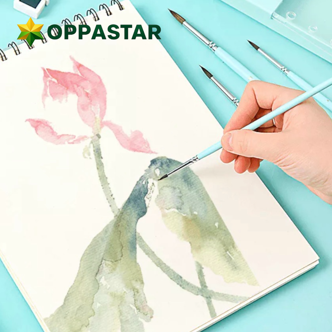 kuas-lukis-runcing-round-paint-brush-set-7-pcs-bulu-binatang-green-g-mk007