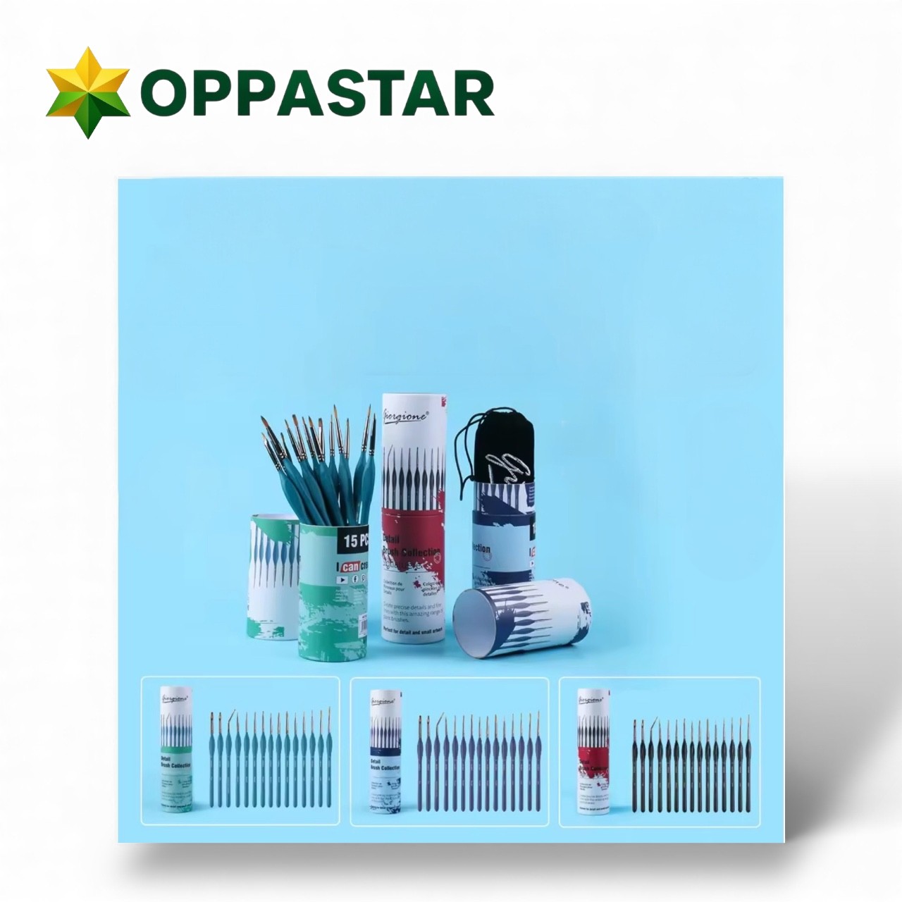 kuas-lukis-set-paint-brush-set-15-giorgione-detail-brush-collection-mx-15-green-tube