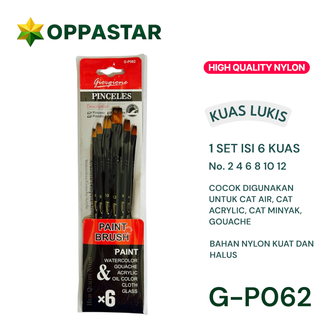 kuas-lukis-set-paint-brush-set-6-giorgione-black-nylon-flat-g-p062