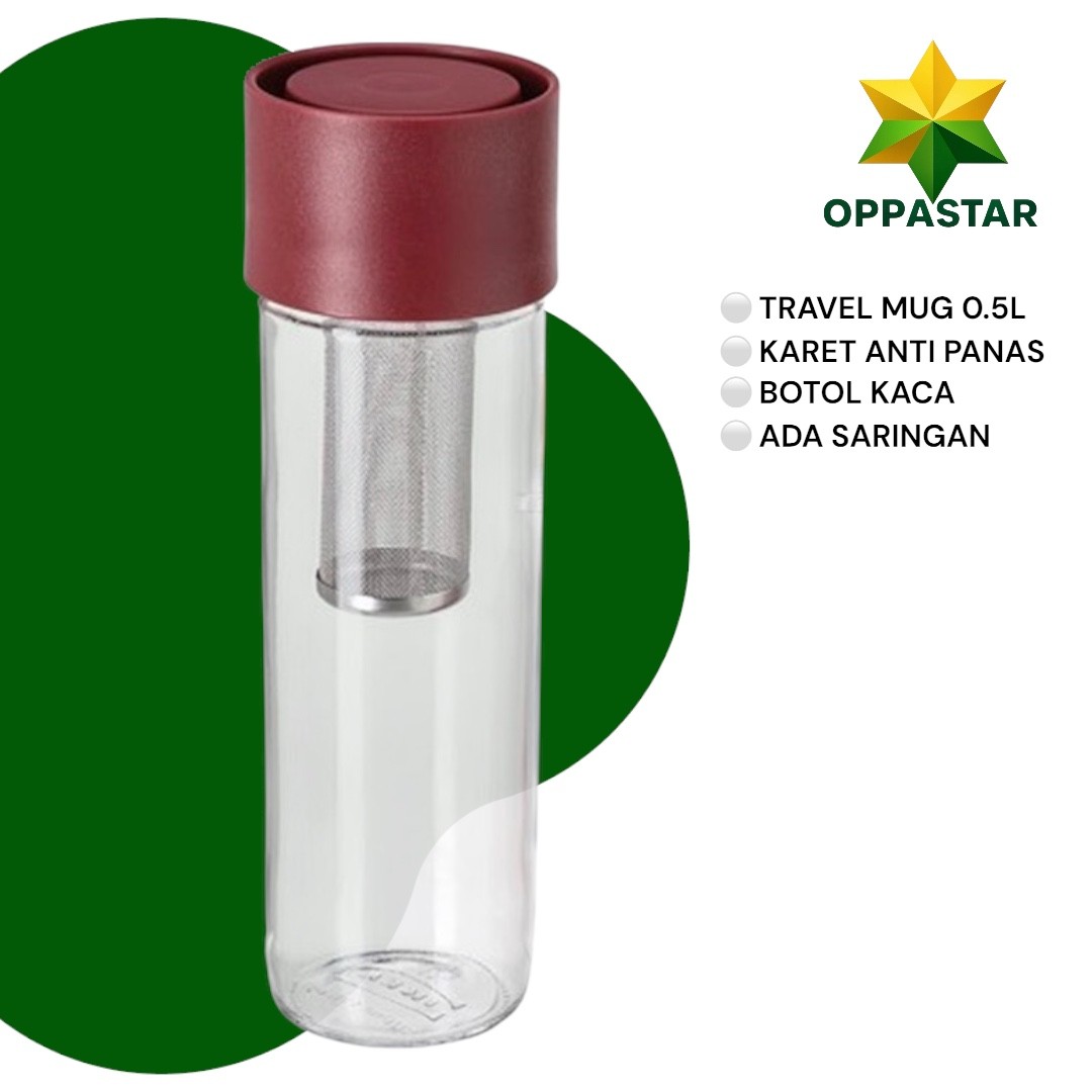 tumbler-botol-air-minum-infused-tahan-panas-travel-mug-clear-glass-silicone-dark-red-05-l-ikea-efterstrva-30480003