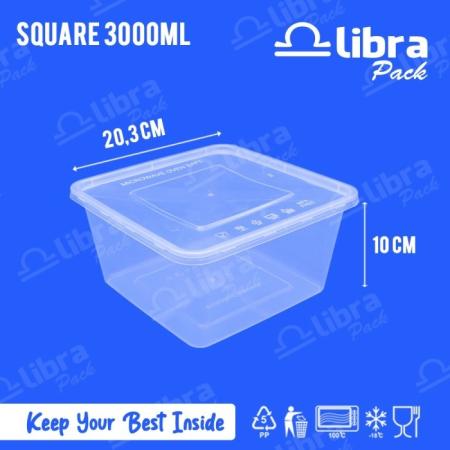 thinwall-kotak-makan-plastik-square-3000ml-150-pcs-food-container