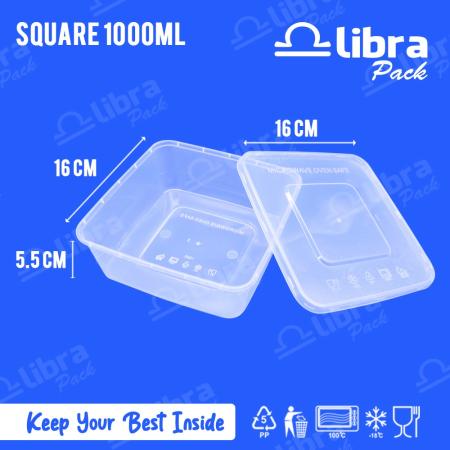 thinwall-kotak-makan-plastik-square-1000ml-300-pcs-food-container